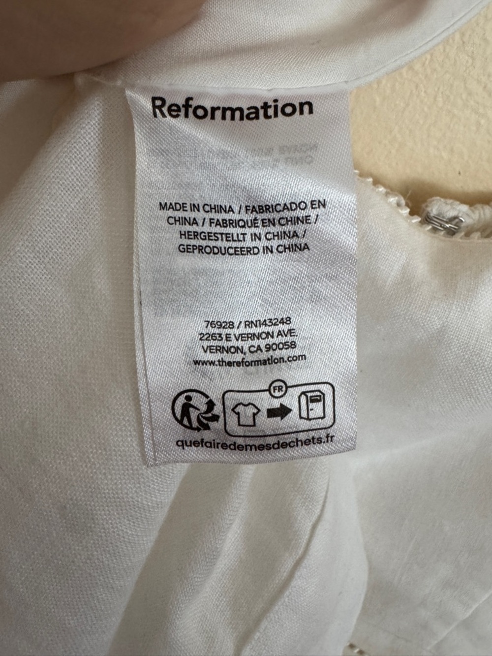 Reformation Everett Linen Dress in White Size 8 - Picture 7 of 14